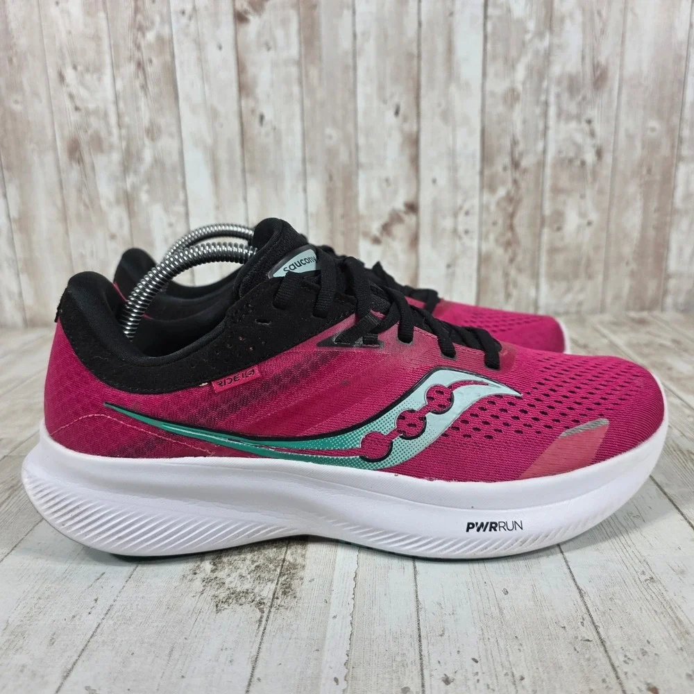 Saucony Ride 15 Womens Running Shoes Berry Black Teal S10830-16 Size 10